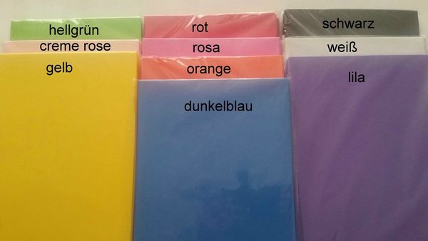 Moosgummiplatten zum basteln 100 Stück 200 x 290 x 2 mm je10 Farben